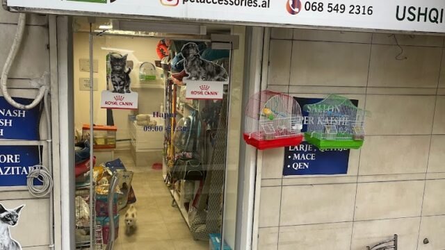 Coco Pet Shop and grooming store front in Tirana Albania